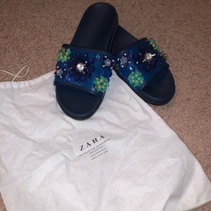 Zara Trafaluc Jeweled Slides